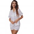 Summer Fashion Women's Plain Satin Pajama Short Style Sleepwear